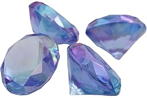 Allstarco 4PCS 60mm Blue Sapphire AB Extra Large Acrylic Diamond Confetti AB Coating for Table Scatter Wedding Decorations Vase Fillers Individually Wrapped