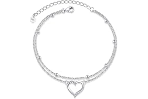 POPLYKE Meeresschildkröte Fußkettchen für Damen 925 Sterling Silber Mondstein Knöchel Armband Mädchen Doppelschichtige Kette Mondstein Geschenke Sommer Strand Schmuck