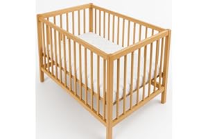 DREAMLAYER Premium Baby Travel Cot Mattress 120 x 60 x 7.5 cm – Extra Thick Foam Support – Quilted & Breathable – Hypoallergenic & Washable Cover – Fits Most Travel Cots – UK Made