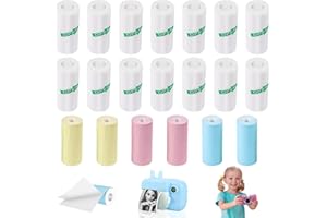 SUPRROW 20 rolek mini drukarek, papier termiczny do aparatu dziecięcego, 14 rolek białych i 6 rolek kolorowego mini drukarki, papier termiczny, do aparatów natychmiastowych, do mini mobilnej drukarki