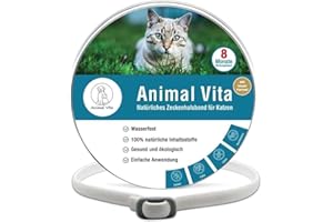 Animal Vita® Katzen Zeckenhalsband [100% natürliche Inhaltsstoffe] - effektiver Schutz vor Ungeziefer - Flohhalsband, wasserfest, zuverlässiger Schutz vor Zecken und Ungeziefern