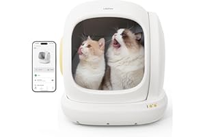SAROSORA Self Cleaning Cat Litter Tray, UBPET C20 Automatic Cat Litter Box, Wide Opening/Low Entrance/Large Space/APP Control Electric Cat Litter Box, Anti-pinch Smart Robot Litter Box for Multiple Cats
