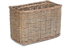 Red Hamper Antique Wash Finish Wicker Magazine Rack, Brown, 26 x 43 x 29 cm