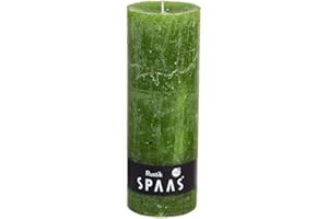 Spaas Bougie Pilier rustique non-parfumée 68/190 mm, ± 95 heures - vert olive 0633204.315