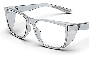 TOREGE Gafas protectoras transparentes con protectores laterales, antivaho y antiarañazos con agarres antideslizantes y protección UV completa - Gafas protectoras ideales para mujeres y hombres