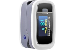 ANSTA Oximetría de pulso punta de dedo, pantalla OLED de 2 colores, monitor de oxígeno en sangre y frecuencia cardíaca