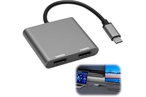 XUENIU USB C to Dual HDMI Adapter 4K@60Hz Type C to HDMI Adapter Dual Monitor Support HDMI Splitter Extended Display for Thunderbolt 3, USB C 3.1/3.0 Laptop/HP/Dell/Surface/Lenovo/Thinkpad/MacBook