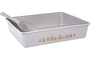 THE CONCEPT FACTORY, AN0017, Litiere avec Pelle, Solution hygiénique et esthétique, Intégration harmonieuse, Praticité avec Pelle intégrée, Conception axée sur Le Bien-être du Chat