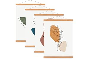 Sanauto 4 set A4 affischlist, affischskena, affischlister, 21 cm, magnet, magnetisk trä, affisch, hängare, ram, lister, bilder, bildlist, bildramar (21 cm, teak, 4 förpackningar)