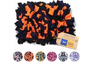 MIMIKO Pets - Mata węchowa dla psa i kota | L (45x30 cm) Czarny-granat-pomarańcz | Zabawki interaktywne dla psów | Mata do karmienia, nadająca się do prania | Mata edukacyjna w rozmiarach XS - XXL