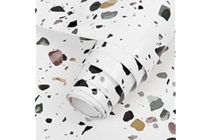 ARTHOME WALL DECOR Arthome Terrazzo Papier Peint, 40cmx6m Autocollant Granit Papier peint, Auto Adhesif Papier Peint Amovible Décoratif Film pour cuisine, comptoir, étagères, Vinyle Imperméable