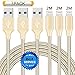 Produktbild SGIN Phone Kabel, 3Pack 2M Nylon Phone Ladekabel Phone Kabel USB Datenkabel für iPhone XS MAX/XS/XR/X/8/8 Plus/7/7 Plus/6S/6S Plus/6/6 Plus/5/5S/5C/SE,iPad (Gold)