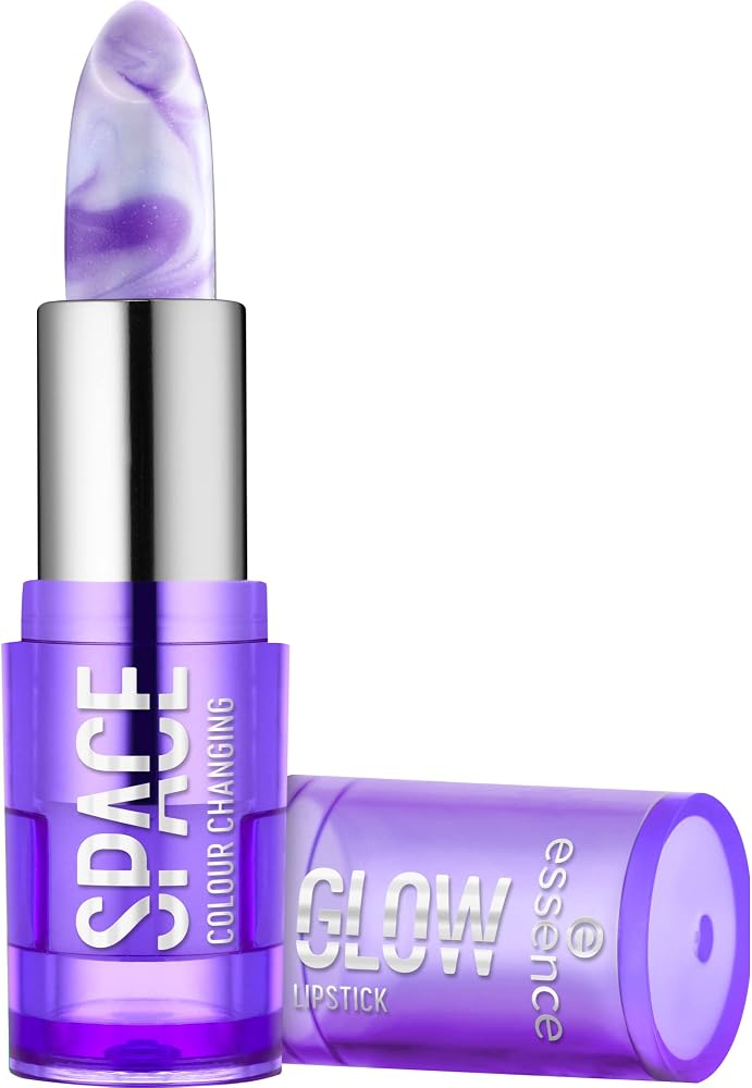 essence Space Glow Color Changing ruj, mor, renk uyumlu, ekspres sonuç, parıltılı, vegan, Clean Beauty standardımıza uygundur, alkol içermez (3,2 g)