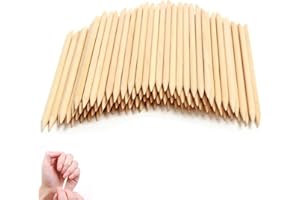 UHELTOSLY 100 Stücke Holz Sticks Nagel Häutchen Stick,Nagelhautschieber Holz aus Orangenholz,Nagelhautschieber für Maniküre Pediküre,Holzstäbchen Cleaner und Pusher