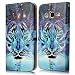 Produktbild Samsung Galaxy J3 Hülle Luxus PU Leder Brieftasche Stoßfest Karikatur Tiger Relief Handyhülle für Samsung Galaxy J3 2016 DUOS J310 Schutzhülle Handytasche Flip Ledertasche Bookstyle Elegant Schutz Etui Magnetverschluss Schale Tasche Standfunktion Karteneinschub, Blau