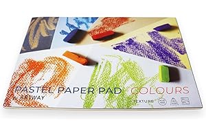 Artway A4 Pastel Paper Pad - Ideal for Soft Pastels, Oil Pastels, Pastel Pencils, Graphite and Charcoal - 48 Sides/24 Sheets of 160gsm Pastel Paper - 6 Assorted Colours