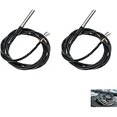 2 Pieces DS18B20 Sensor, DS18B20 Digital Temperature Sensor with 1m Cable, Stainless Steel Waterproof for Temperature Measure