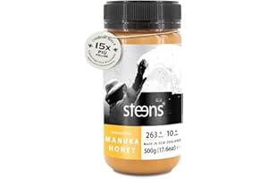 Steens Miele di Manuka - MGO 263+ - Puro Miele Manuka grezzo 100% certificato UMF 10+ - Invasettato e sigillato in Nuova Zelanda - Manuka Honey - 500 g