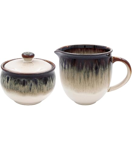 Lesser & Pavey Reactive Glaze S2 - Set di tazze da caffè in ceramica per casa o lavoro, progettate da Elements, belle tazze per tè, caffè e bevande calde
