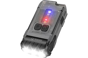 BORUIT V15 Latarka LED ładowalna 1200LM jasna mini latarka brelok z magnesem 80° obrotowa, 10 trybów IP67 wodoodporna mała latarka do przetrwania na kempingu w sytuacjach awaryjnych (Czarny)