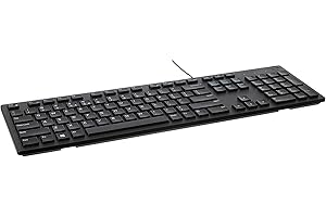 Dell KB216 Multimedia USB Wired Keyboard with Plunger Keys and is Spill-Resistant - Black