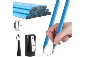 dafuhao 12 matite da carpentiere e portapenne retrattile, set di matite per falegnami per la lavorazione del legno da 17 cm, per la marcatura di legname e altri materiali da costruzione