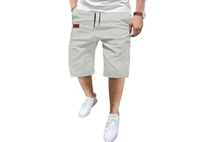 TARAINYA Pantaloncini Uomo Cotone Estivi Casual con Tasche Leggero Coulisse Regular Fit