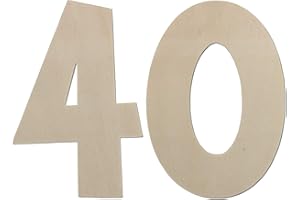 KLEENES TRAUMHANDEL Deko Zahlen - Geburtstagsdeko 40 Geburtstag aus Holz - Ideale Geburtstag Geschenkideen oder als Party Tischdeko (30 cm)