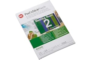 GBC Pouch Confezione da 25 Buste per Plastificazione a Caldo, con Finitura Lucida e Retro Adesivo, in Formato A4, Spessore di 2 x 75 Micron, 216 x 303 x 2 mm, 3747530