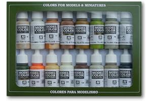 Vallejo Model Color Earthtones Acrylic Paint Set - Assorted Colours (Pack of 16)