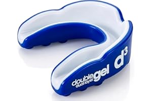 d3 Protector bucal deportivo [doble capa gel talla para adultos 12+] Protección bucal dientes para deportes de contacto Boxeo MMA Kickboxing Muay Thai Rugby Artes Marciales | Funda higiénica