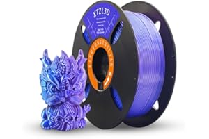 XINGTONGZHILIAN High-Speed Bi-Colour Purple&Blue Silk PETG 3D Printer Filament 1.75mm, Dimentional Accuracy +/-0.02mm, 1Kg Spool (Reuseable Tray) 3D Printing Filament