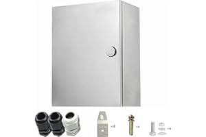 Simmpatuu Caja de Conexiones Externa de Acero Inoxidable,Caja Electrica Exterior,Caja estanca,Caja de Proyecto de Pared Electrónica con Placa de Montaje Aislada| 50x40x18CM