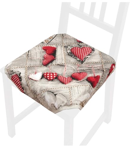 Galette De Chaise Astrid Rouge - Anti-Taches - Avec Rabats - Protection Siège Et Design