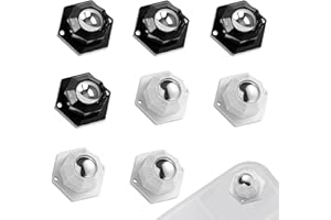 ELFINFI 8 Piezas Ruedas para Muebles, 360° Ruedas para Electrodomesticos, Autoadhesivas Ruedas Pequeñas para Muebles, Silenciar Ruedas Giratorias para Varias Cajas de Almacenamiento (Negro, Blanco)