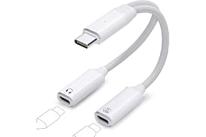 IVIVTOR USB-C Hörlursladdare Splitter - 2 i 1 100W Snabbladdning & Ljud Y-adapter för Typ-C-enheter som Bärbara datorer, och