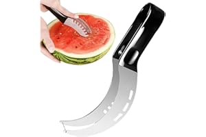 Affettatrice per Anguria, shallyong Coltello da Anguria in Acciaio Inox, Taglia Cocomero con Lama da Taglio a Forma di Gancio Taglierina Anguria per Melone, Frutto del Drago, Coltello Frutta Affettare