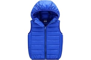 Cozomiz Unisex Bambini Bambino Gilet Piumini, Sottile Inverno Cappotto con Cappuccio Smanicato Giacche per Ragazze Ragazzi Cappotto Imbottito Senza Manica Giubbotto Invernale