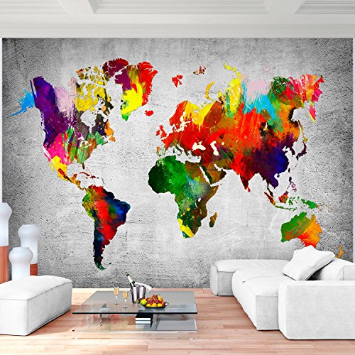 Fototapete Weltkarte 308 x 220 cm - Vliestapete - Wandtapete - Vlies Phototapete - Wand - Wandbilder XXL - !!! 100% MADE IN GERMANY !!! Runa Tapete 9124010a