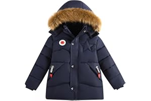 SEAUR Manteaux Enfant Garçon Doudoune Chaud Veste d'hiver Automne Parka Matelassée Doublée avec Capuche Fermeture Éclair 3-10 ans