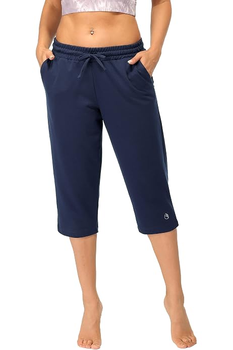 Pantalon Jogging 3/4 Femme En Coton - Taille Haute élastique, Léger, Pour Yoga, Fitness, Loisirs été