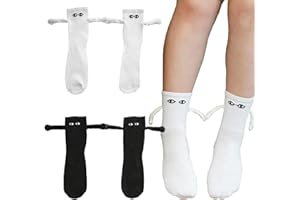 Yeria 2 Paires de Chaussettes MagnéTiques Amusantes, Chaussettes 3d Main Dans La Main pour Femmes Hommes, Paire Unisexe Amusante Tenant Les Mains Chaussettes pour Couple