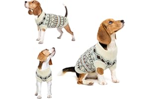 Hjumarayan Dog Jumper - Dog Christmas Jumper Boho Dog Jumpers Small Thick Dog Xmas Jumper, Knitted Dog Sweater Jumpers for Dogs Chihuahua Jumper for Small Dogs (White M)