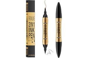 NANQUAN Matita Sopracciglia,Matita Liquida per Eyeliner 2 in 1,Matita per Sopracciglia Microblading con Applicatore a Punta a Forchetta,Crea Sopracciglia Dall'aspetto Naturale Senza Sforzo(Marrone Scur)