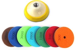 Z-LEAP 10,2 cm spugna in fibra per la pulizia del marmo pietra di granito lucidatura a, 1 Backer Pad + 7 Pcs