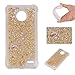 Produktbild xifanzi Weich Silikon Hülle für Motorola MOTO E4 3D [Fall geschützt/ Schock Absorbtions-Technologie] Liquid Glitter Flowing Bling Sparkle Soft Silikon Stoßstange Fall für MOTO E4 3D Kreative Transparent Hardcase Shiny Bling Glitzer Schutzhülle für MOTO E4 Schwimmend Treibsand Stern Diamant Design Backcover Antishock für Motorola MOTO E4-- Goldene Liebe