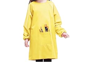 MESU Children's Art Smock Kids Waterproof Artist Painting Apron Long Sleeve Children Apron
