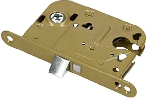 KOTARBAU Serrure à larder - 72/45 mm - DIN gauche/droite - Cylindre profilé universel - Serrure de porte - En acier revêtu par pulvérisation - Laiton robuste