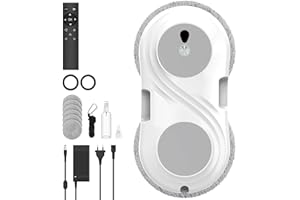 Gpanvor Robot Lavavetri, 8000Pa Robot Lavavetri Finestre con Doppio Spray D'acqua,Telecomando, Navigazione Intelligente, Sistema di Sicurezza, Rilevamento Intelligente dei Bordi, per Superficie Lisce