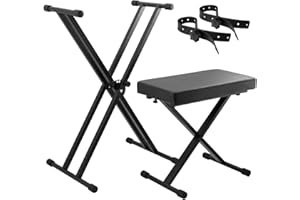 TIGER Supporto per Tastiera e Sgabello, Cinghie Di Fissaggio Inclusi